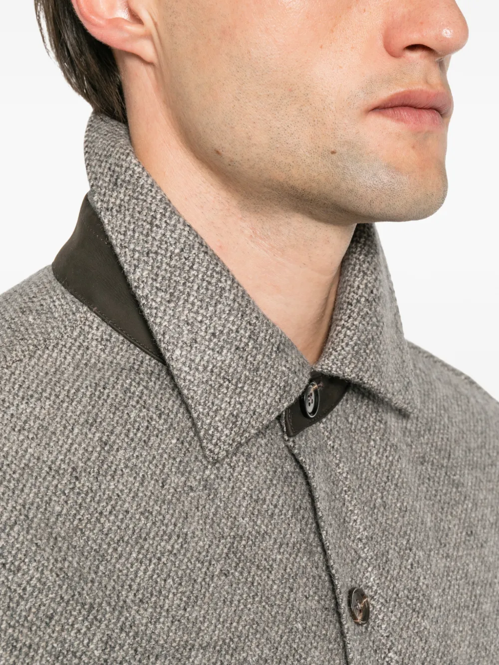 Zegna Shirtjack met visgraat-patroon Grijs