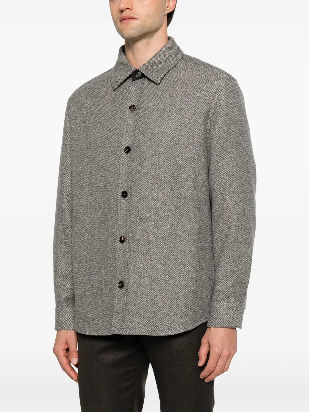 Zegna Shirtjack met visgraat-patroon Grijs
