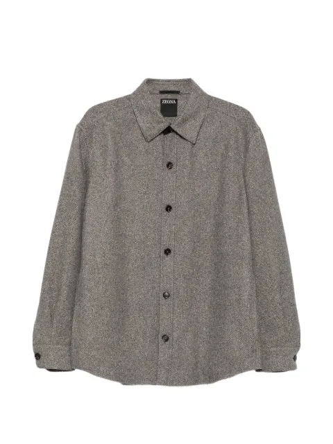 Zegna herringbone-pattern shirt jacket