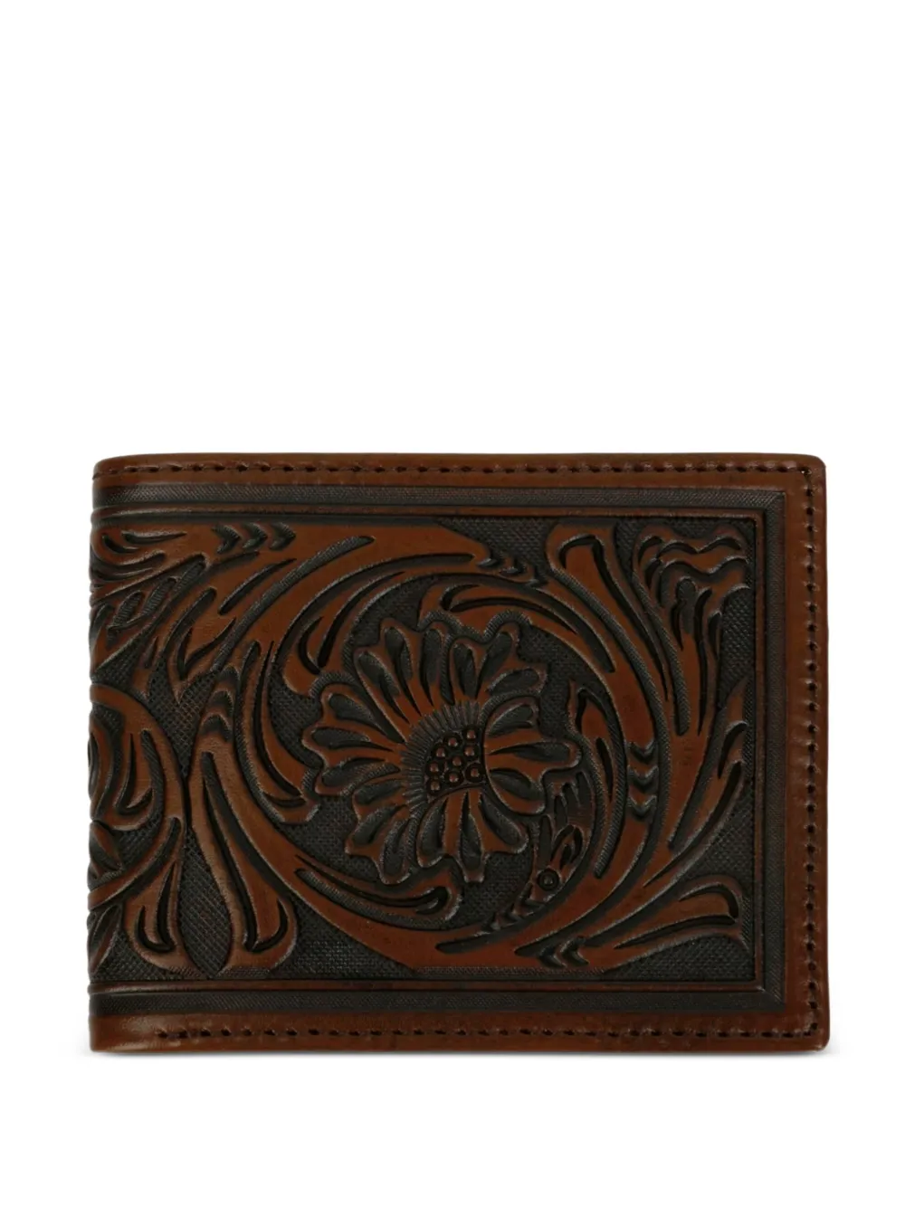 Stetson floral-embossed bifold wallet - Marrone