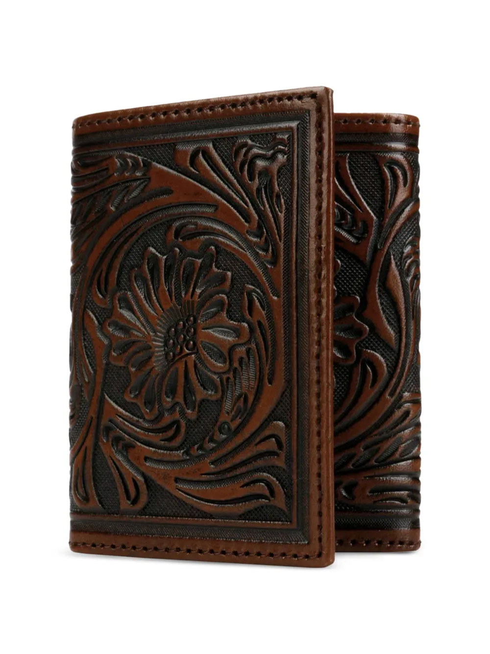 Stetson leather trifold wallet - Marrone