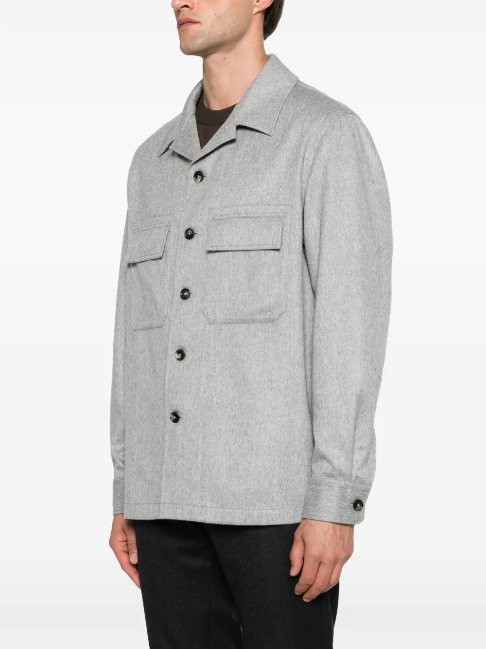 Zegna Shirtjack met knoopsluiting Grijs