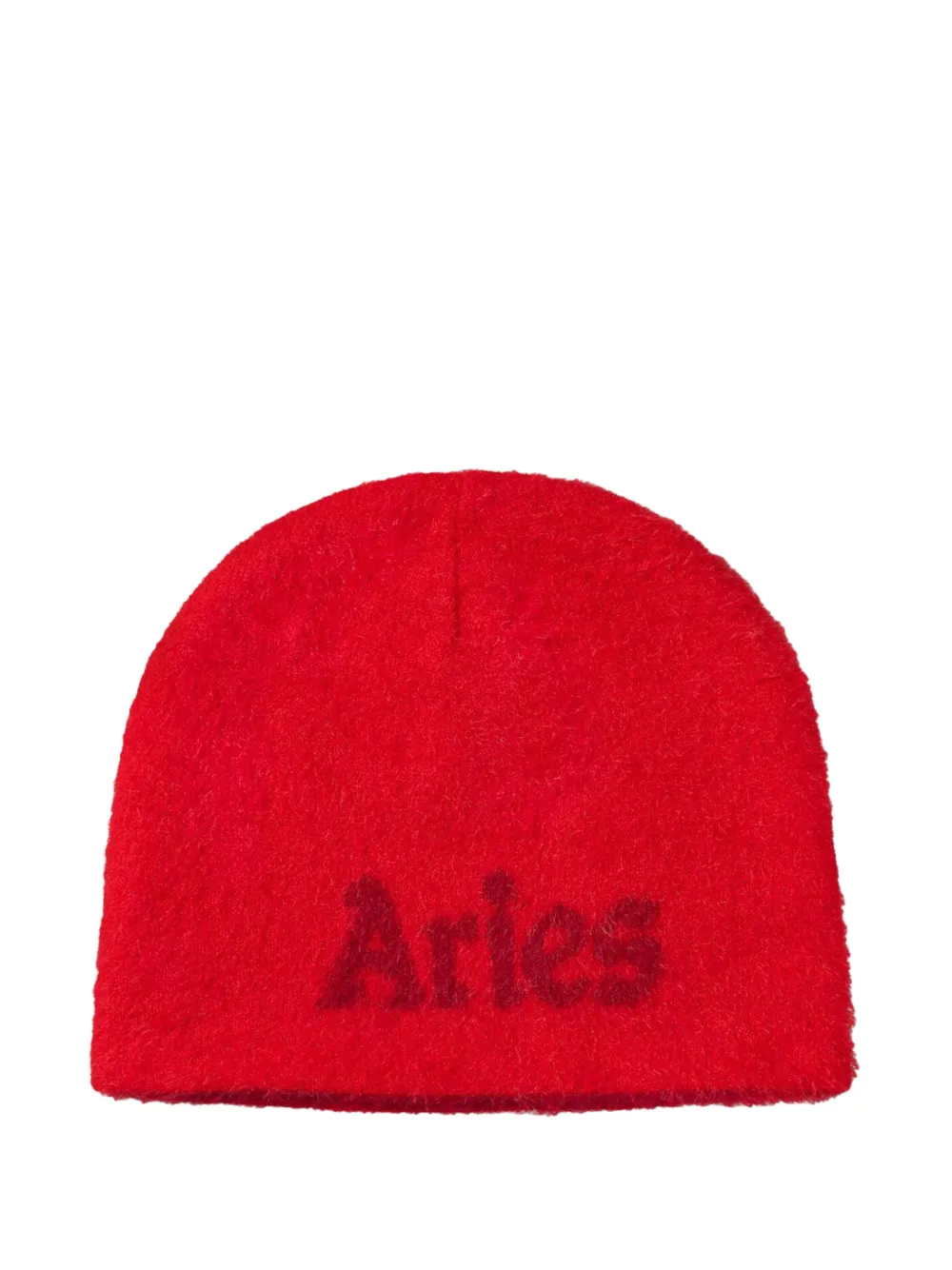 Aries Skull fluffy reversible beanie hat Rood