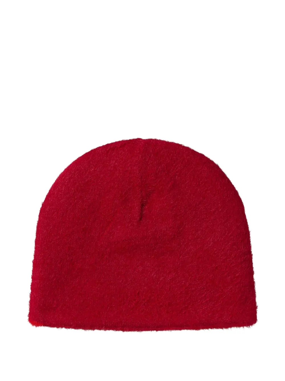 Aries Skull fluffy reversible beanie hat Rood