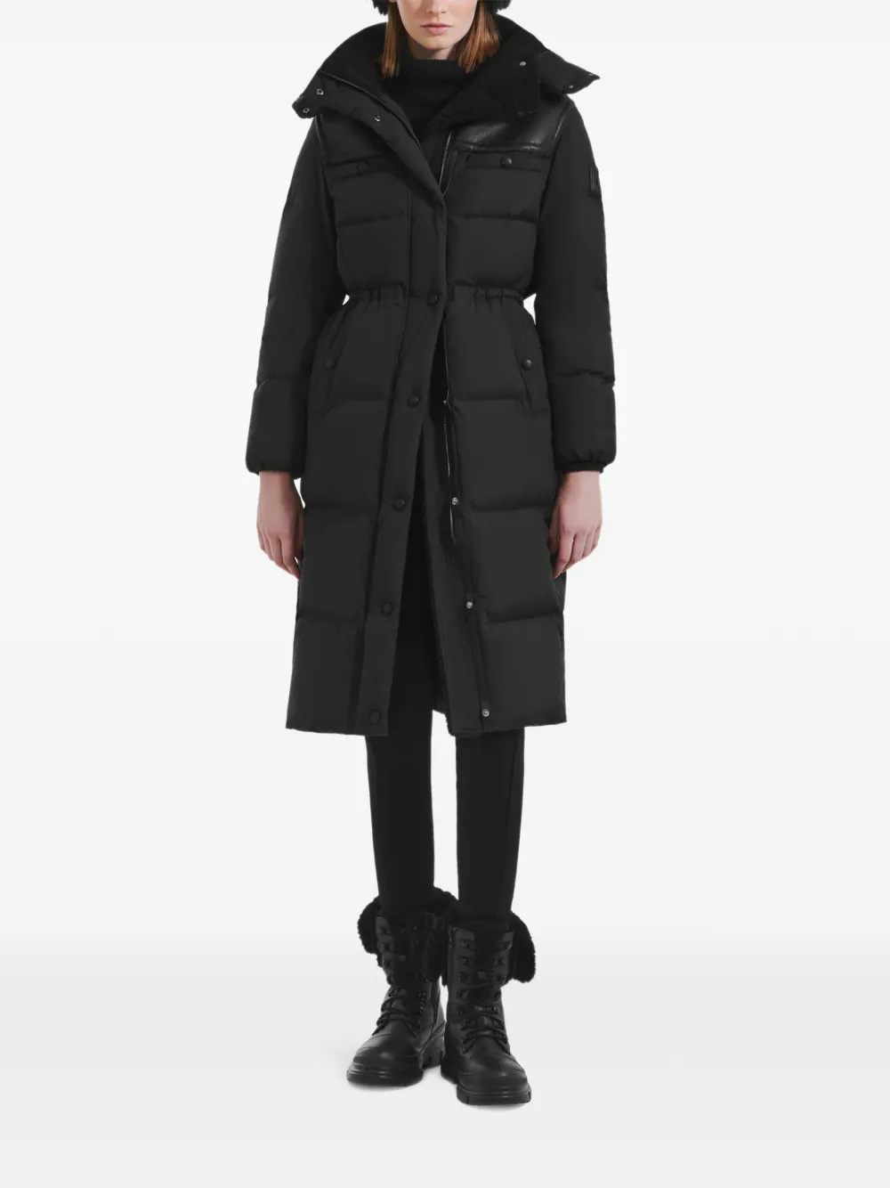 Rudsak Ember M-l Quilted Parka Coat In Black