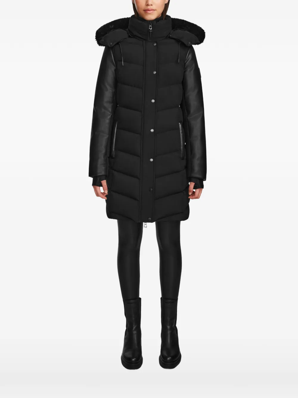 Rudsak Elsa Quilted Parka Coat In Black