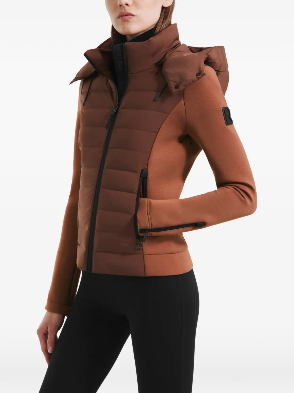 Rudsak Mabs Hooded Puffer Jacket In Brown