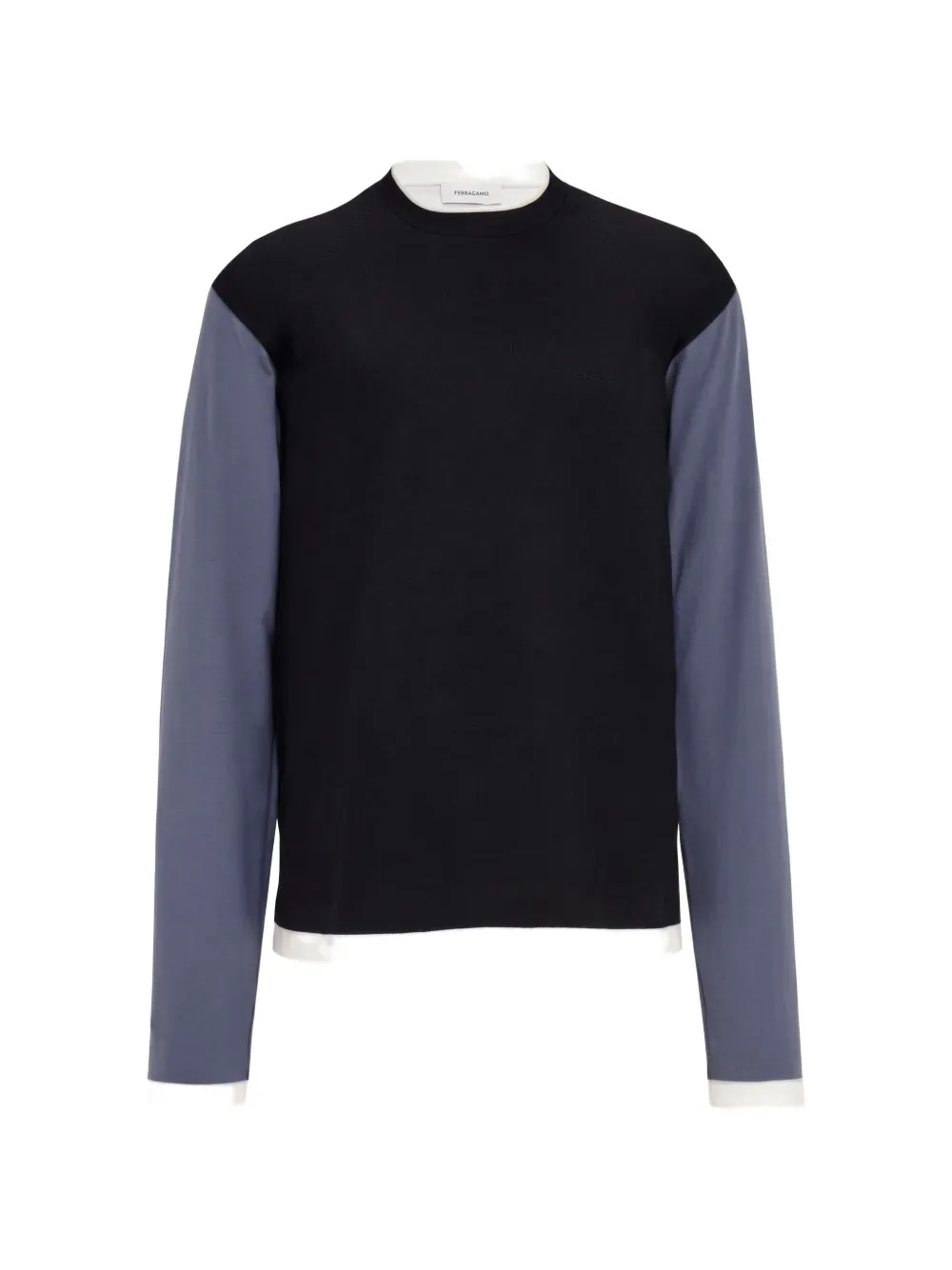 Ferragamo colour-block long-sleeve T-shirt - Schwarz