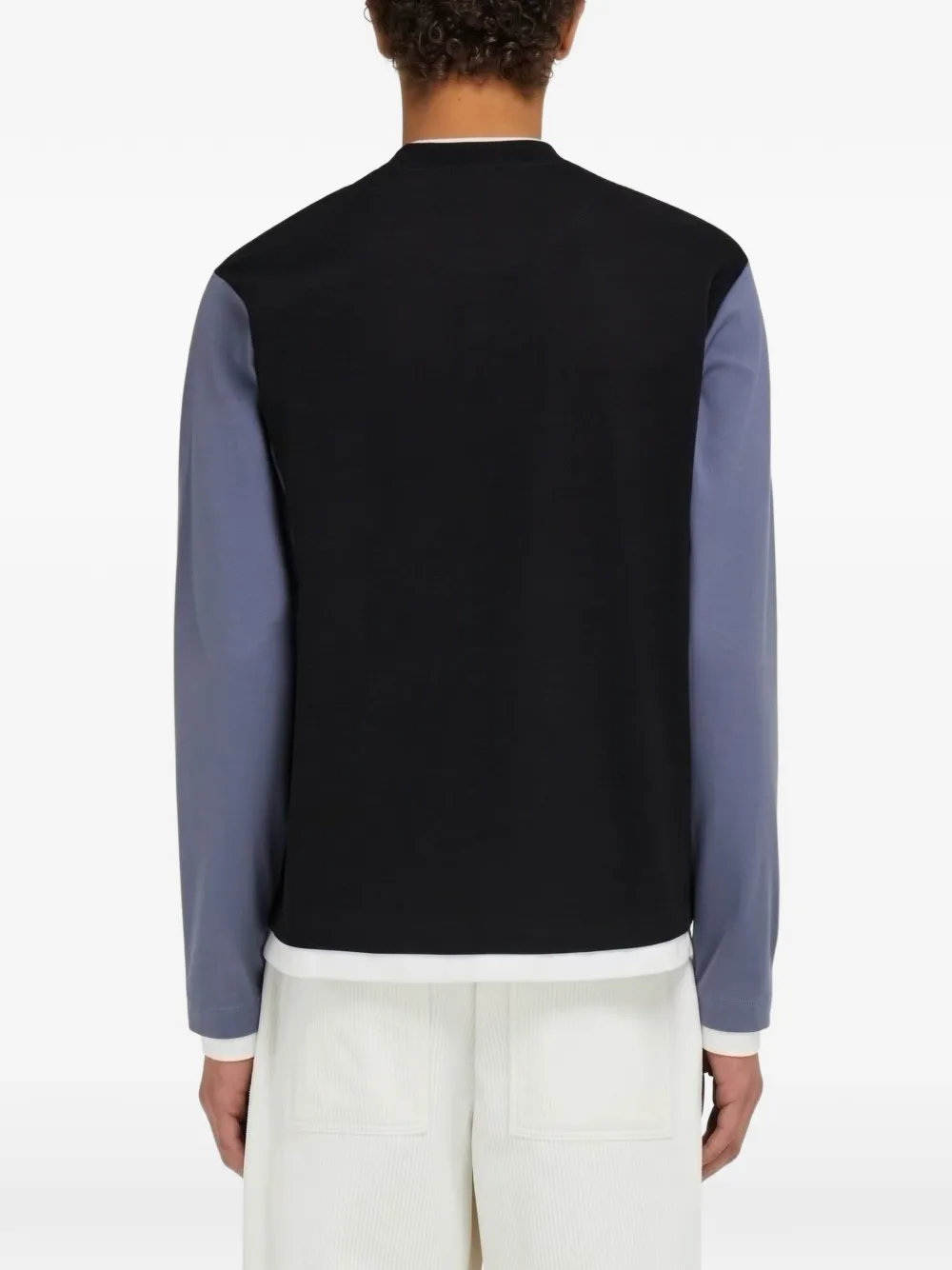 Ferragamo colour-block long-sleeve T-shirt Zwart