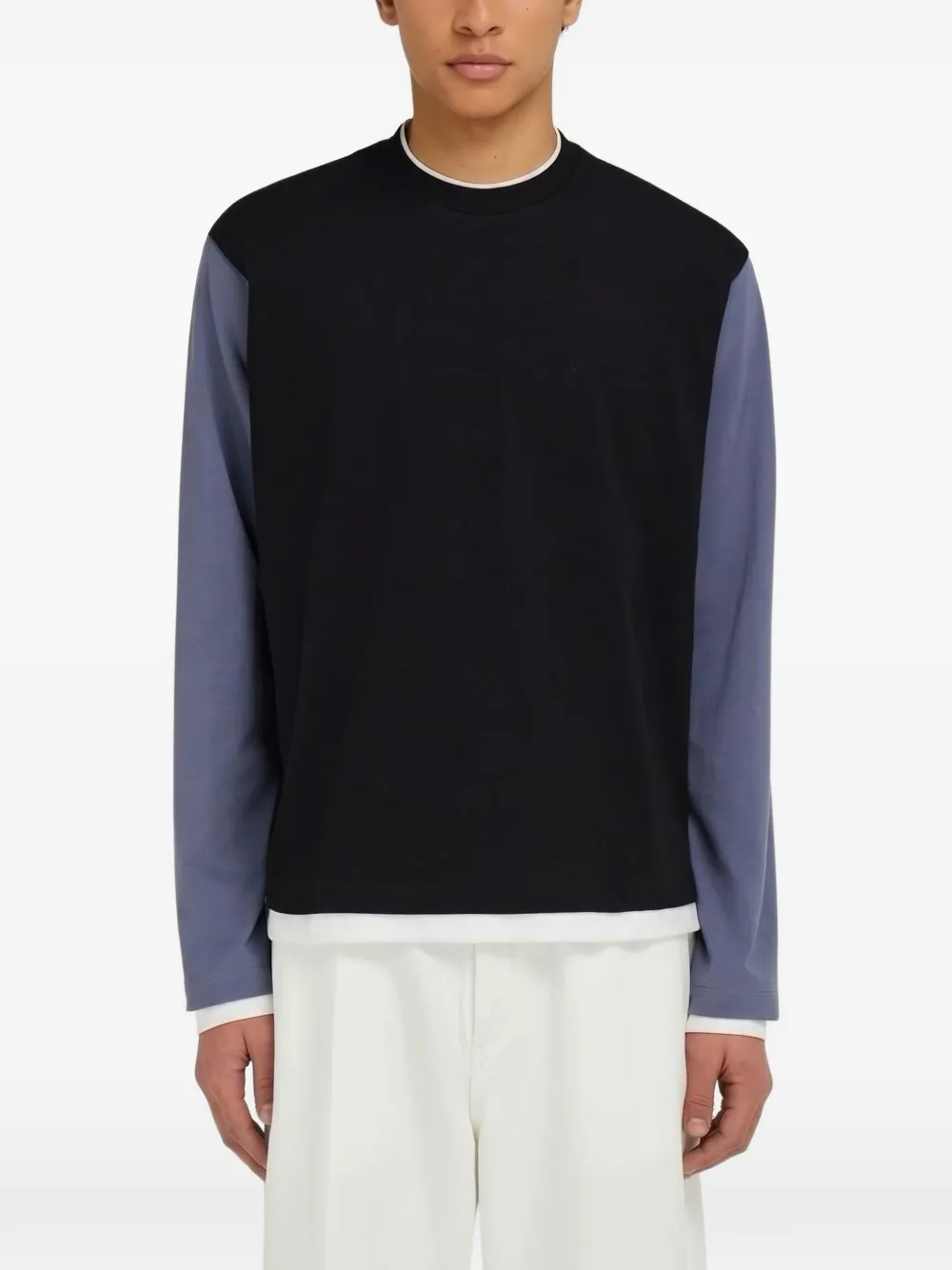 Ferragamo colour-block long-sleeve T-shirt Zwart
