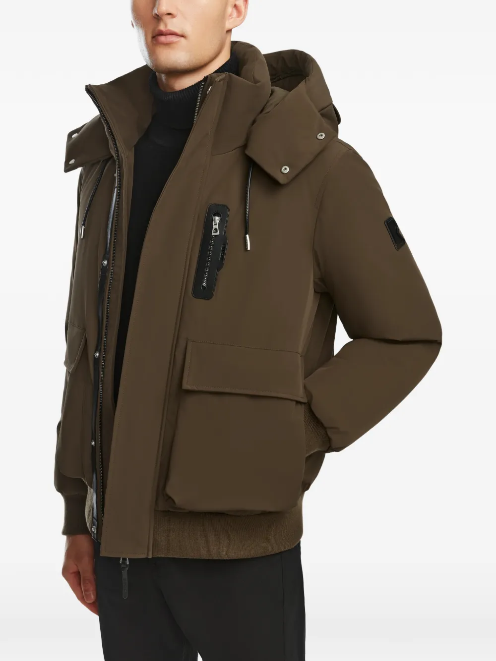 Rudsak Ash Hooded Bomber Jacket In Brown