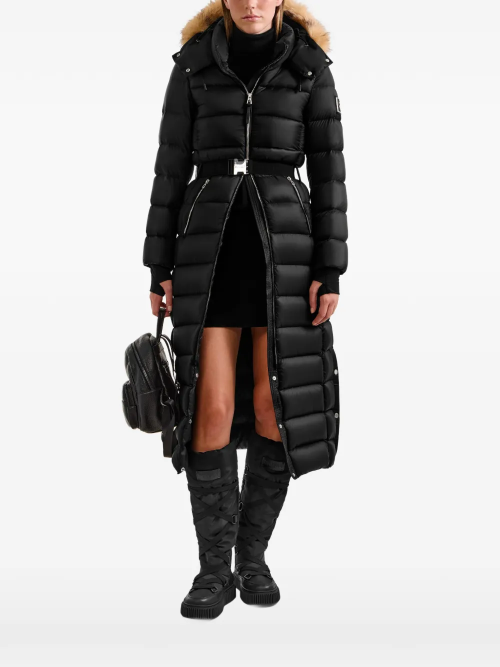 Rudsak Lilith Belted Down Coat In Black