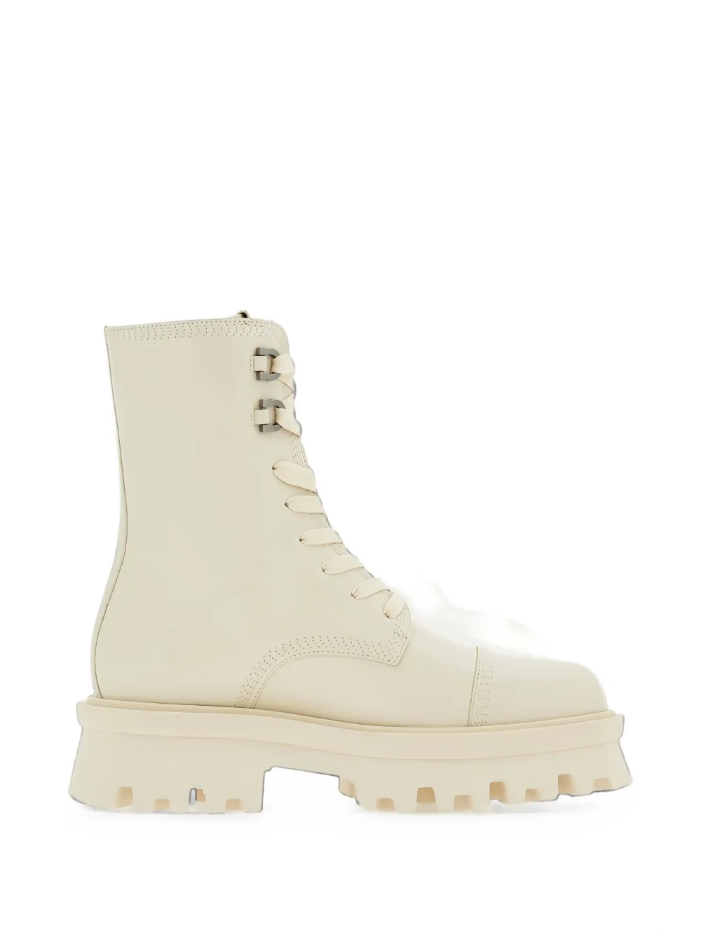 Ferragamo lace-up leather combat boots Wit