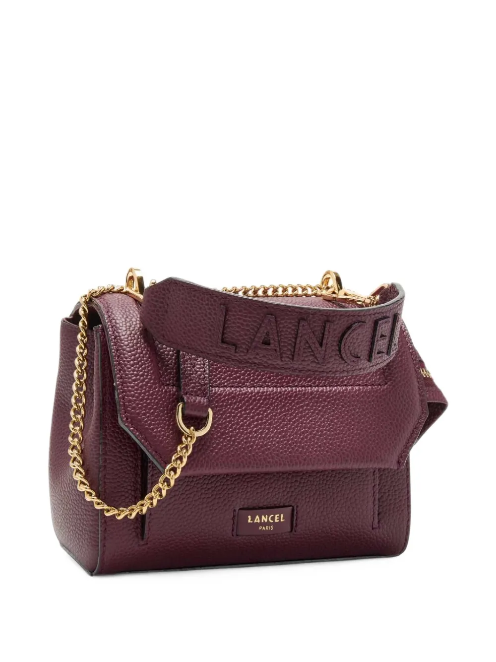 Lancel Ninon logo-embossed pebbled shoulder bag Paars