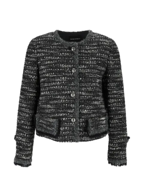 Emporio Armani tweed fringed jacket