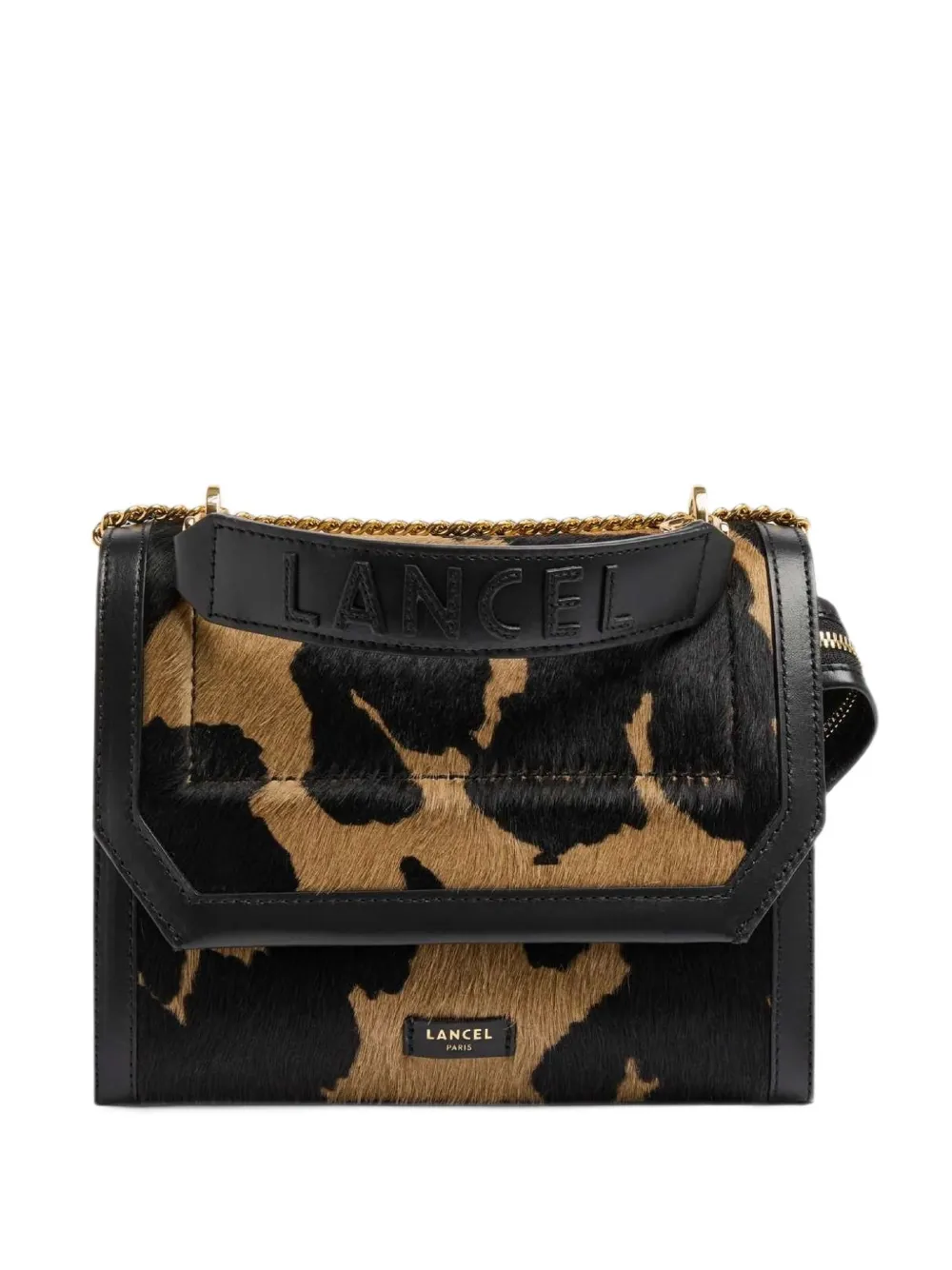Lancel Ninon animal-print shoulder bag - Black