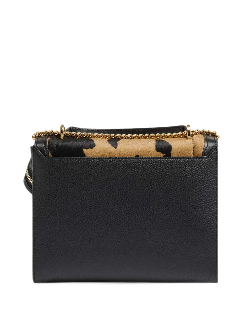 Lancel Ninon animal-print shoulder bag Zwart