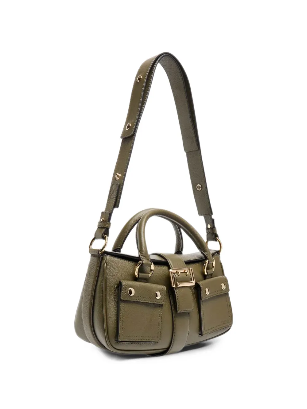 Lancel small Carryall buckle-detail leather shoulder bag Groen