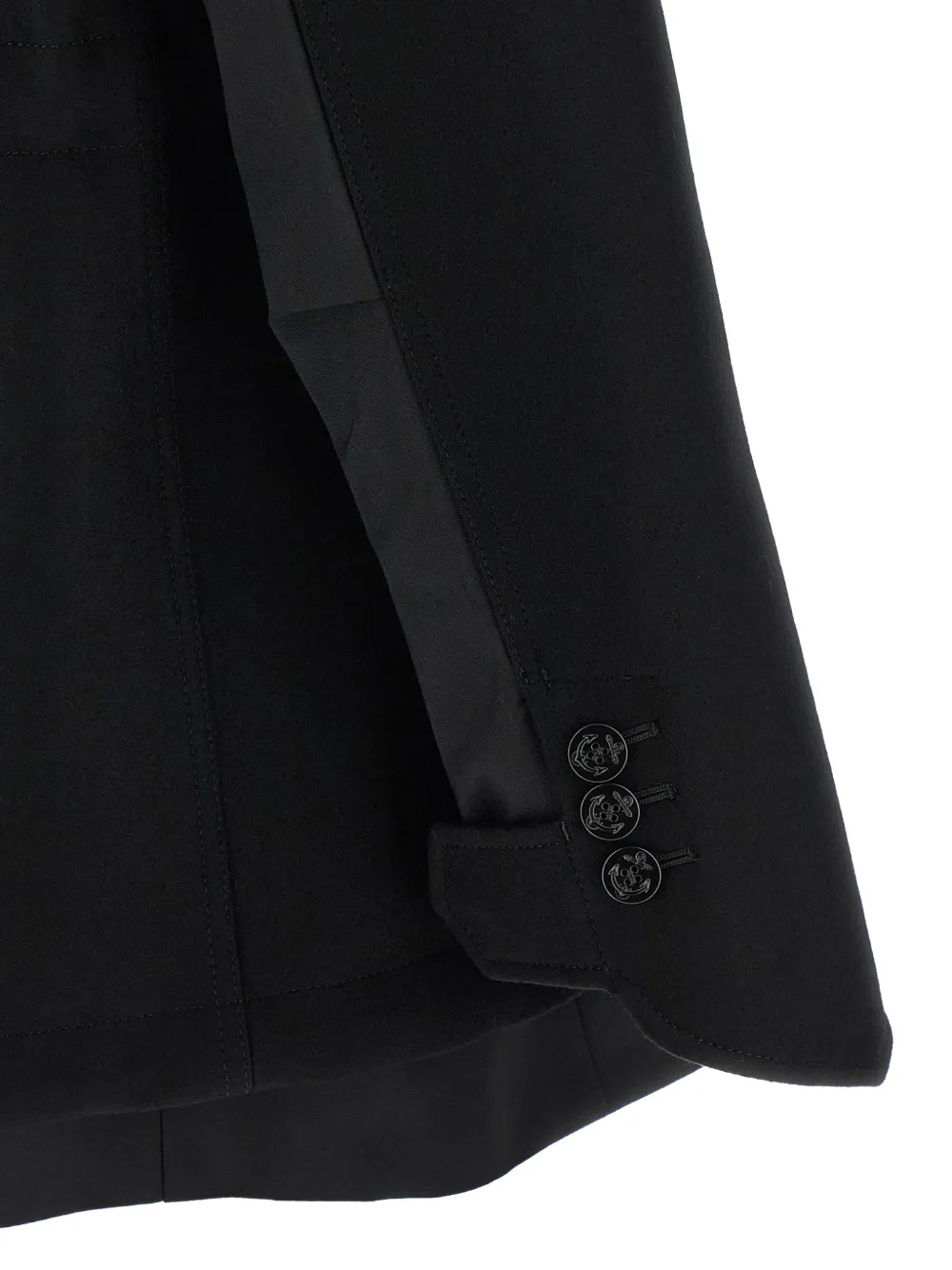 sacai Jack met kraag van imitatiebont Zwart