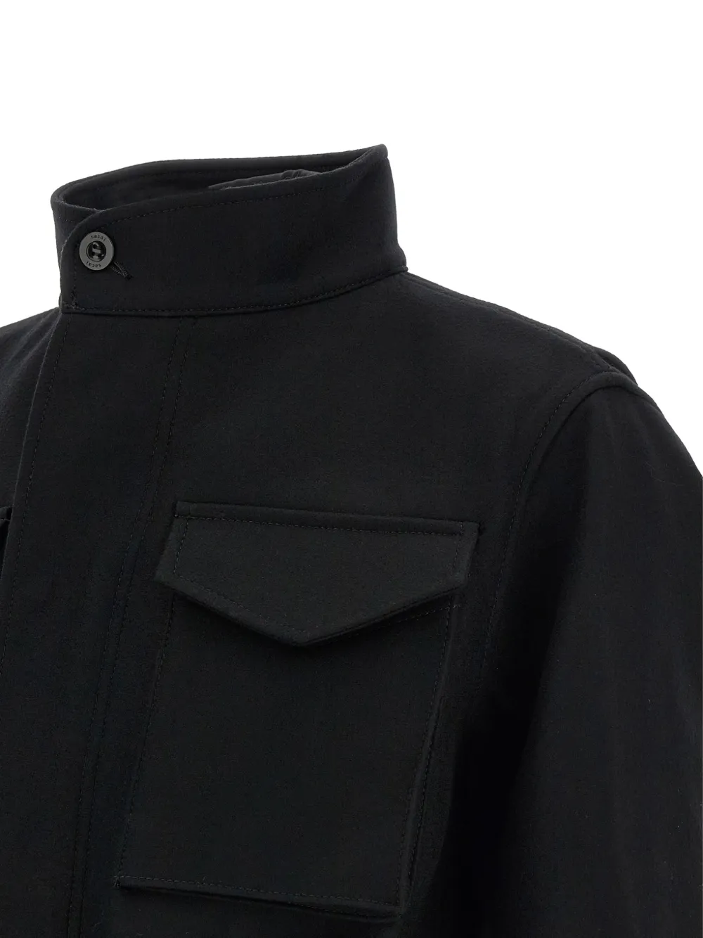 sacai Jack met kraag van imitatiebont Zwart