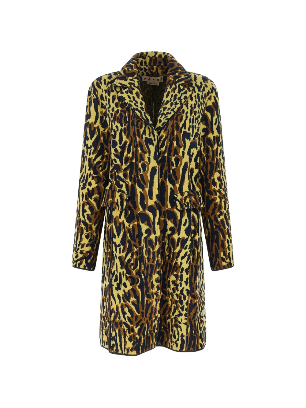 Marni yellow animalier wool chenille coat - Giallo