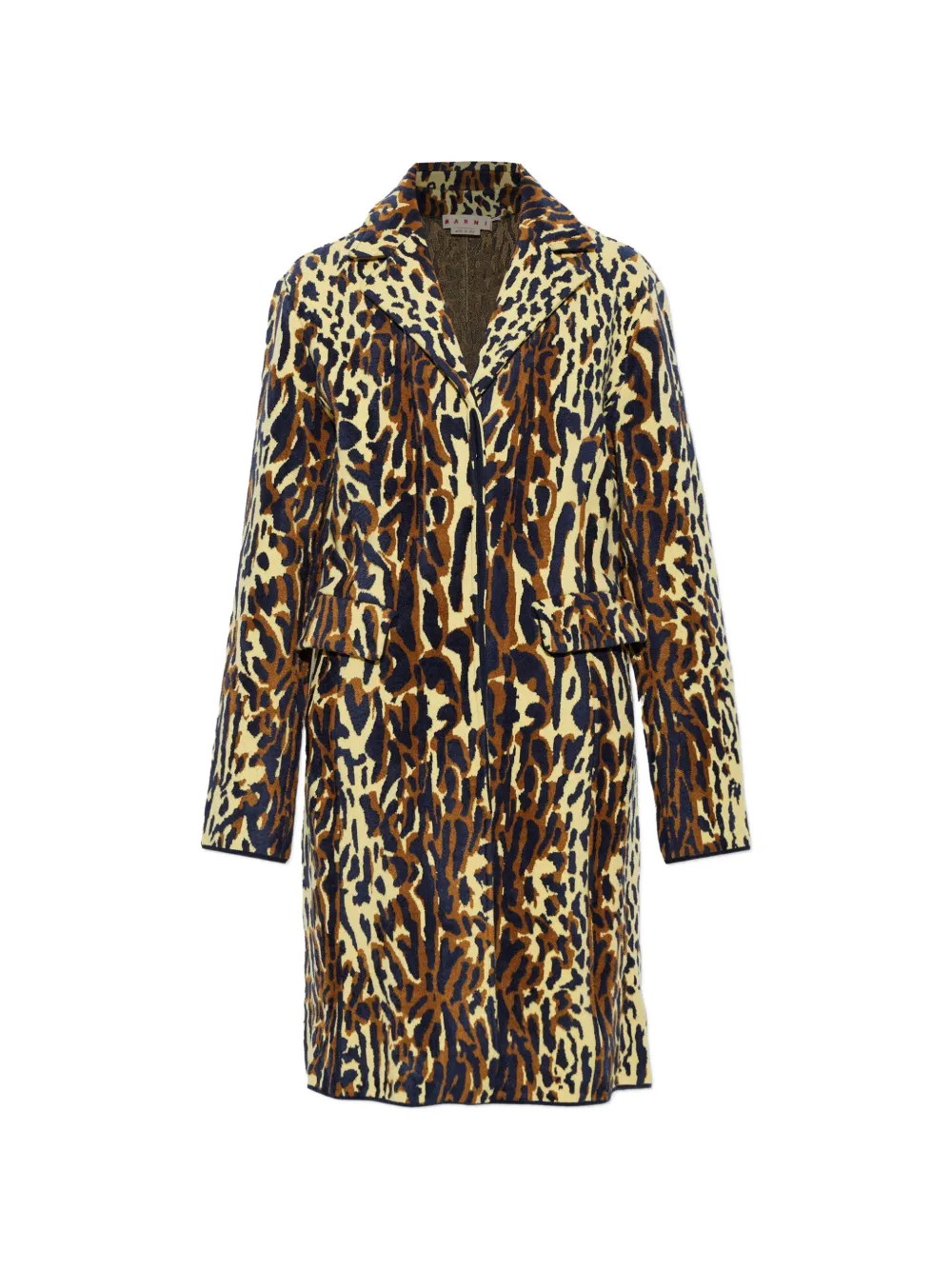 Marni yellow animalier wool chenille coat - Giallo