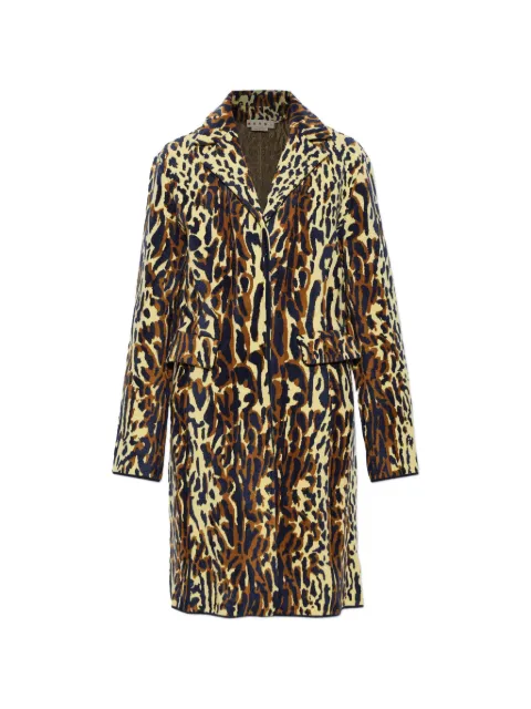 Marni yellow animalier wool chenille coat