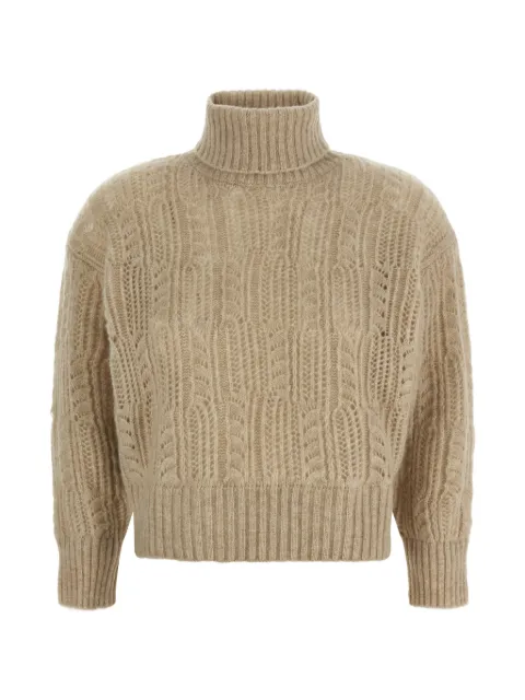 Agnona openwork turtleneck sweater