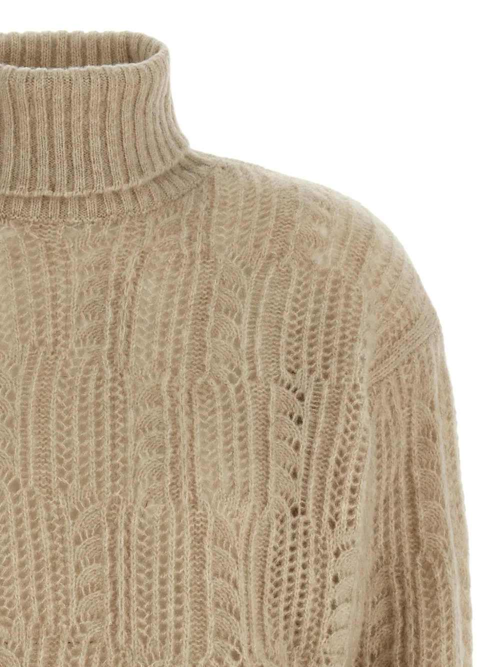 Agnona Opengewerkte coltrui Beige