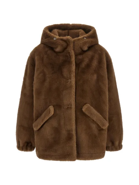 LOU ANDREA hooded faux-fur jacket
