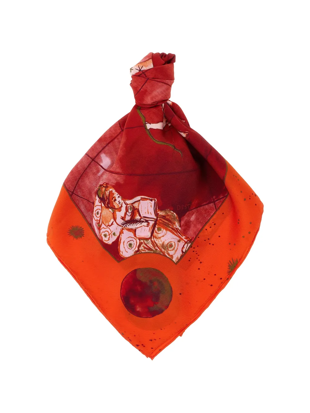 DVF Diane von Furstenberg Zodiac Flag silk scarf - Rosso