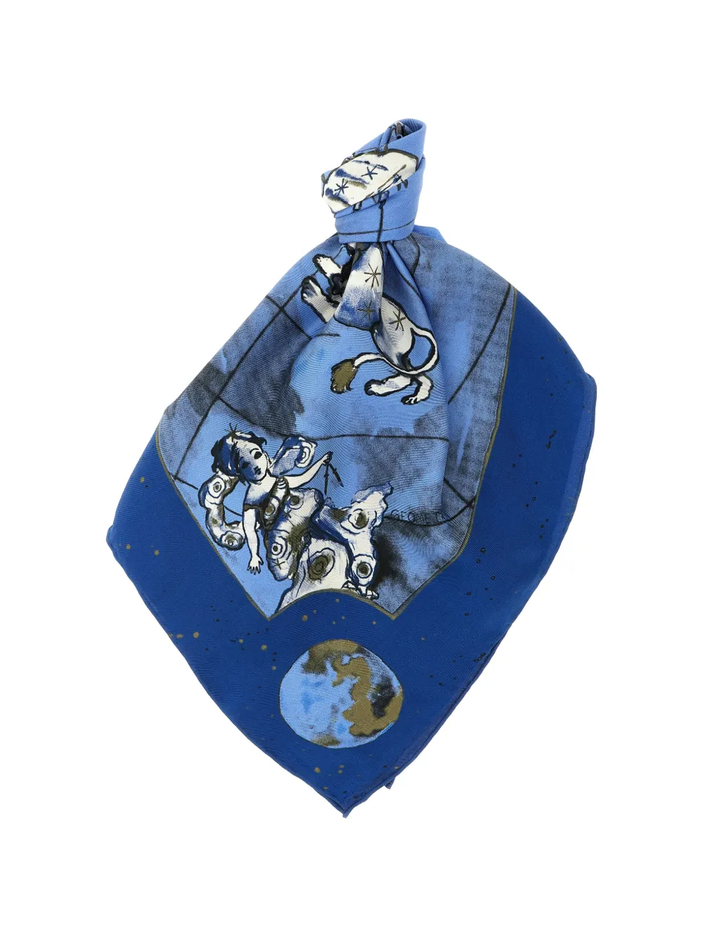 DVF Diane von Furstenberg Zodiac Flag silk scarf - Blu