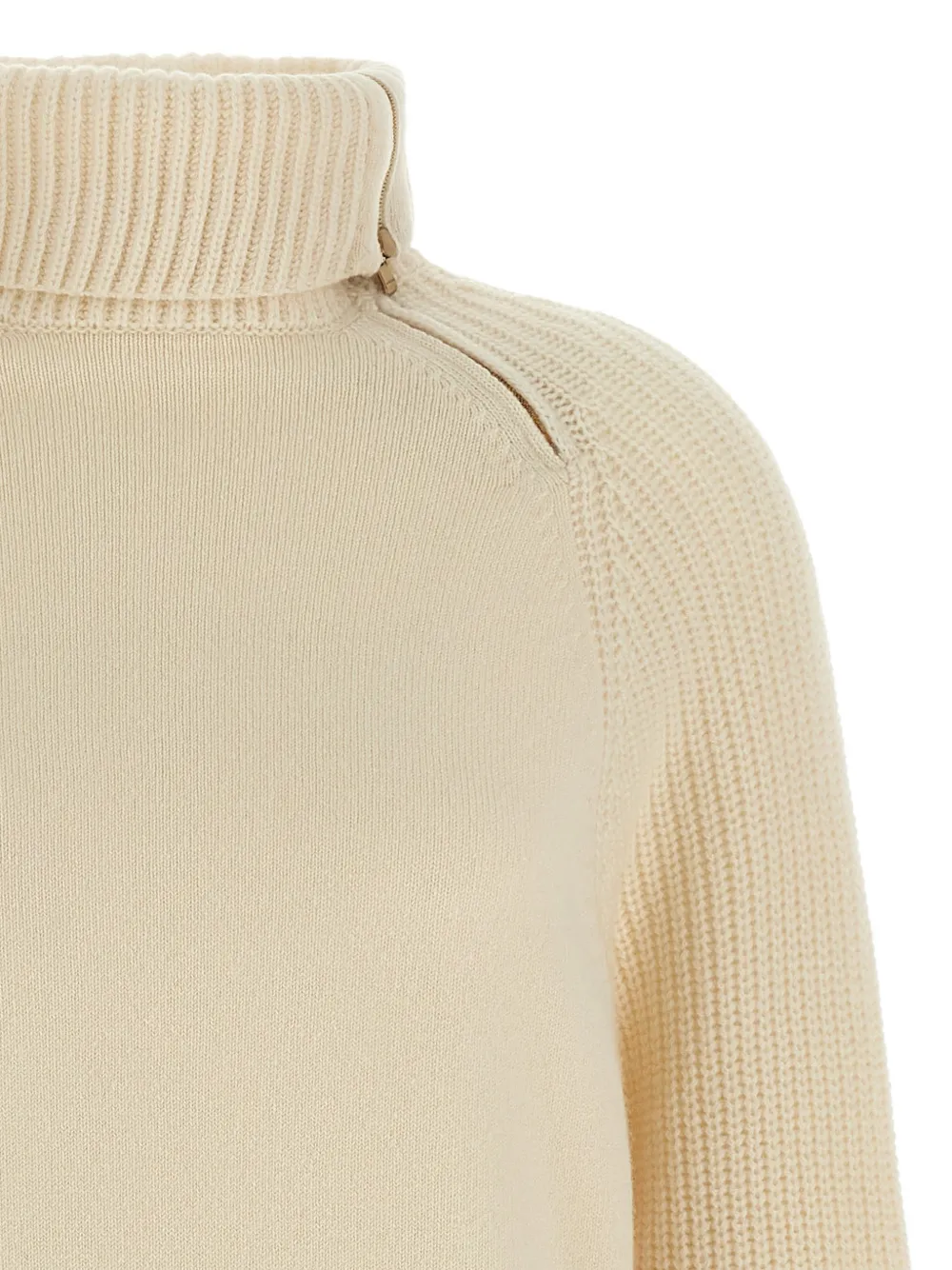Agnona Cropped trui met rits Beige