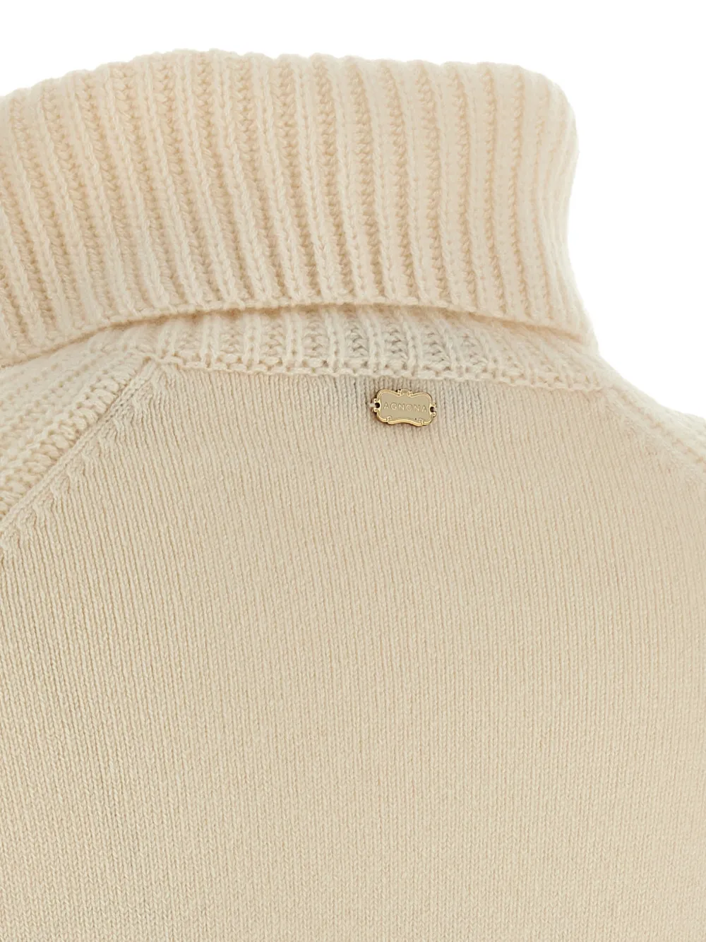 Agnona Cropped trui met rits Beige