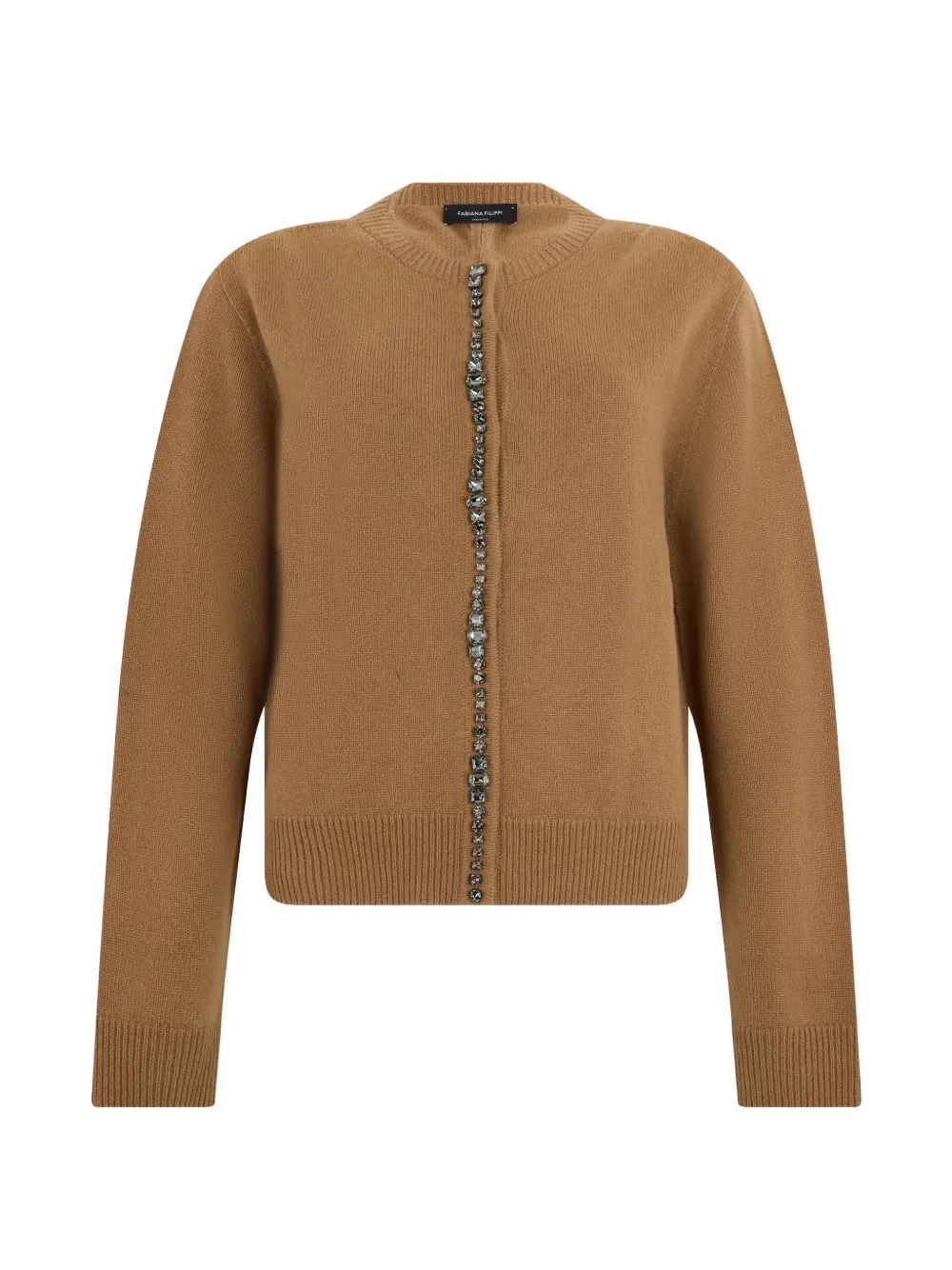 Fabiana Filippi Platinum embellished zip-up cardigan - Marrone