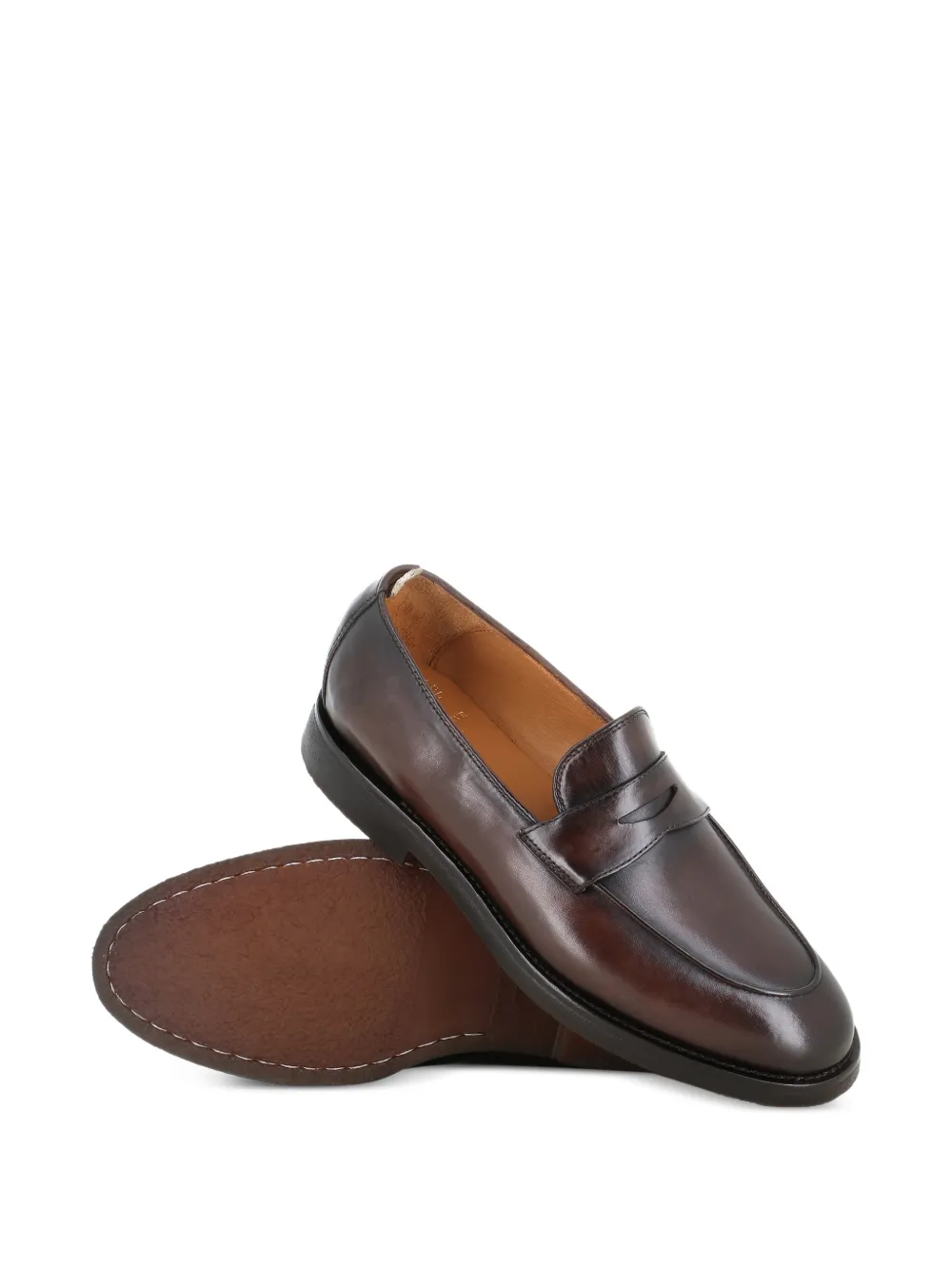 Officine Creative Opera Flexi 101 polished leather loafers Bruin