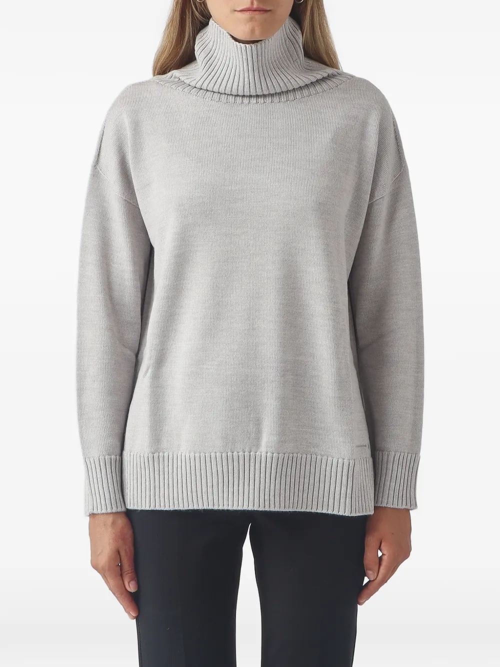 Max Mara Meandro roll-neck drop-shoulder sweater - Grigio