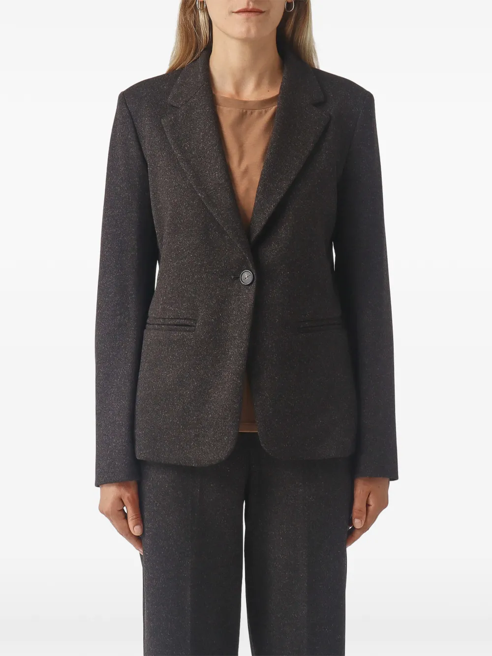 Max Mara single-breasted notched-lapels blazer - Marrone
