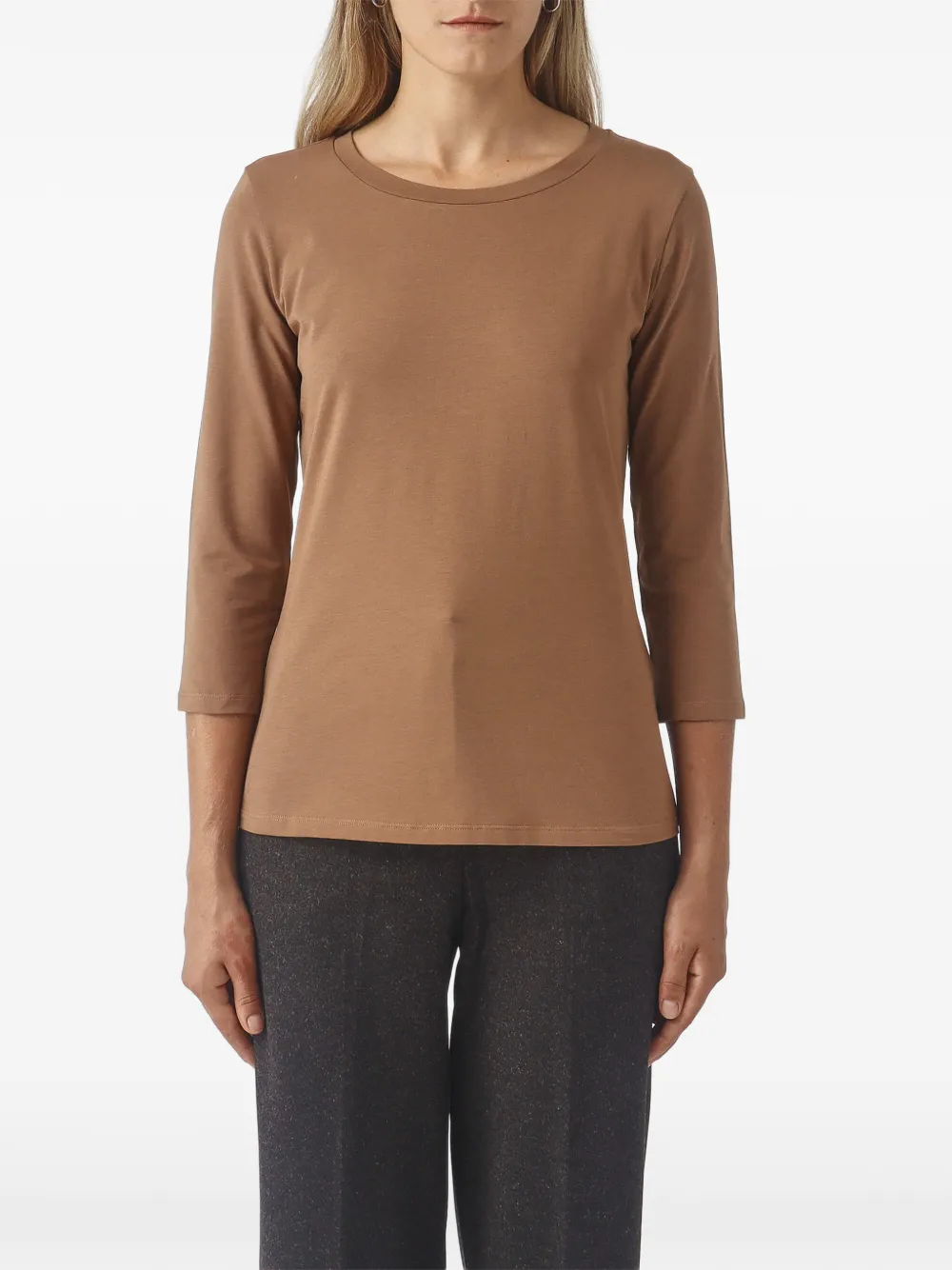 Max Mara Orata three-quarter sleeve T-shirt - Marrone