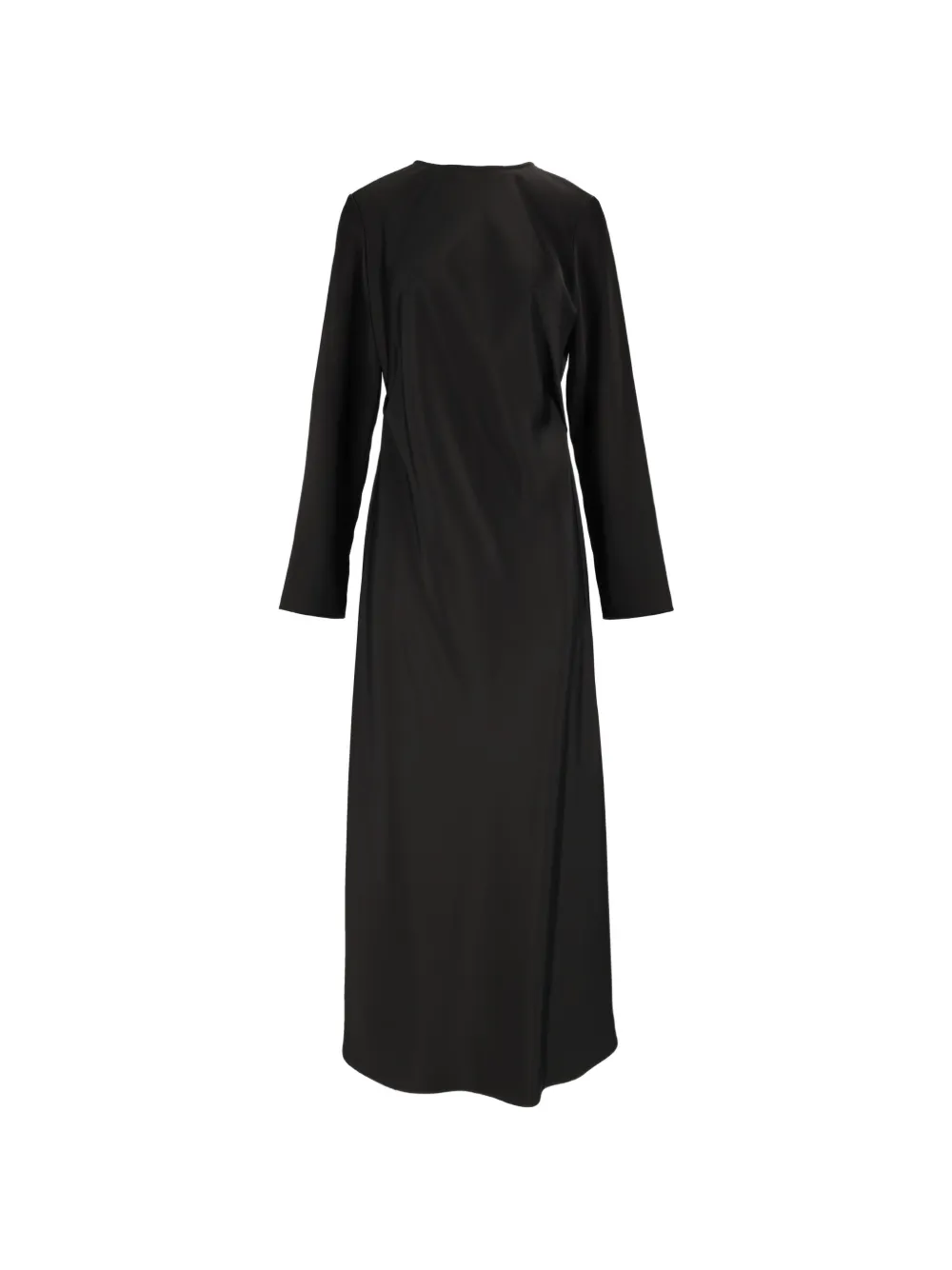 Emporio Armani long-sleeve gathered maxi dress Zwart
