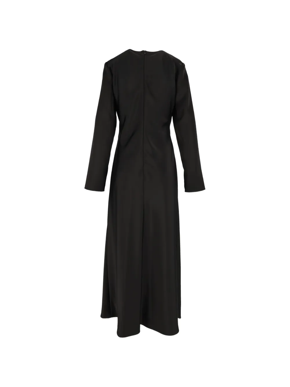 Emporio Armani long-sleeve gathered maxi dress Zwart