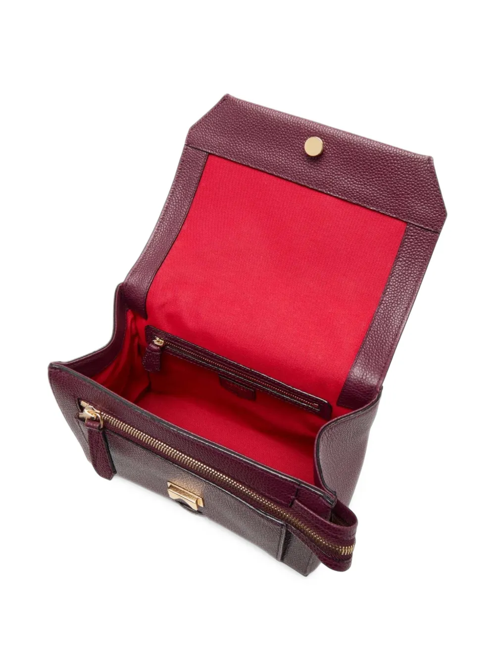Lancel medium logo-embossed leather shoulder bag Rood