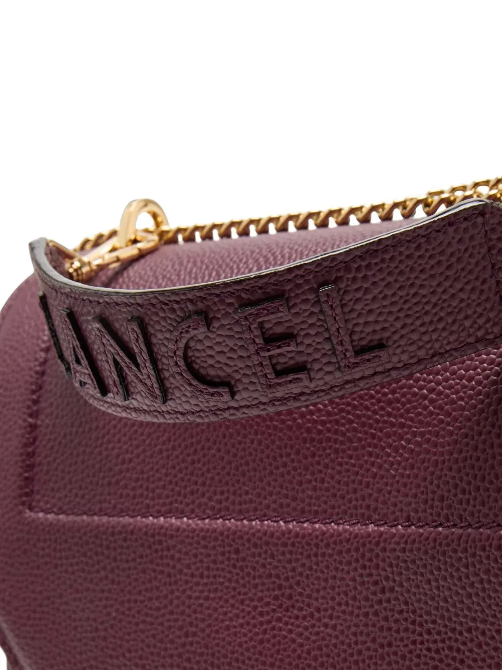 Lancel medium logo-embossed leather shoulder bag Rood