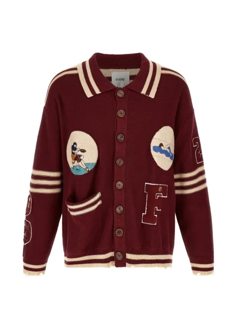 FOUND Fin Varsity patch cardigan