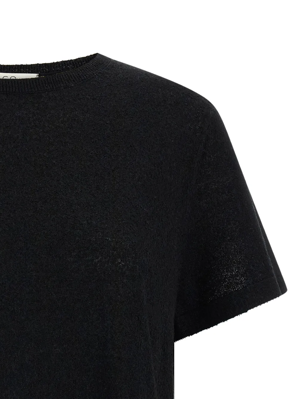 Co Fine-knit T-shirt in Black, view 3