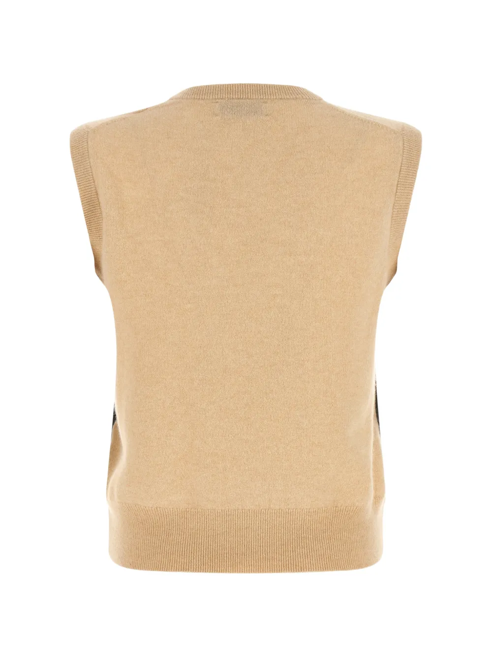 Ballantyne Diamond argyle v-neck jumper Beige