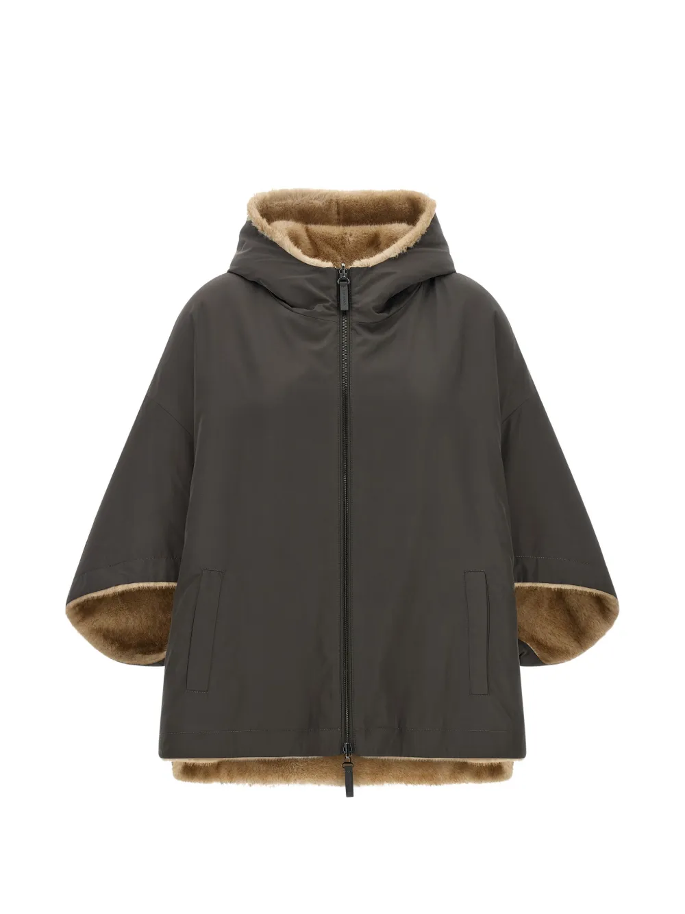 LOU ANDREA reversible hooded cape