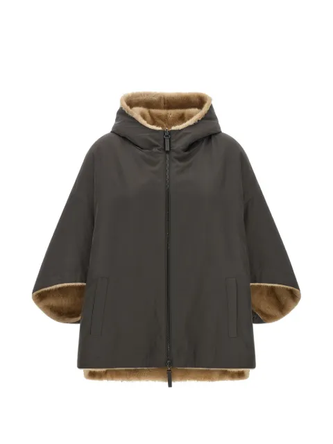 LOU ANDREA reversible hooded cape