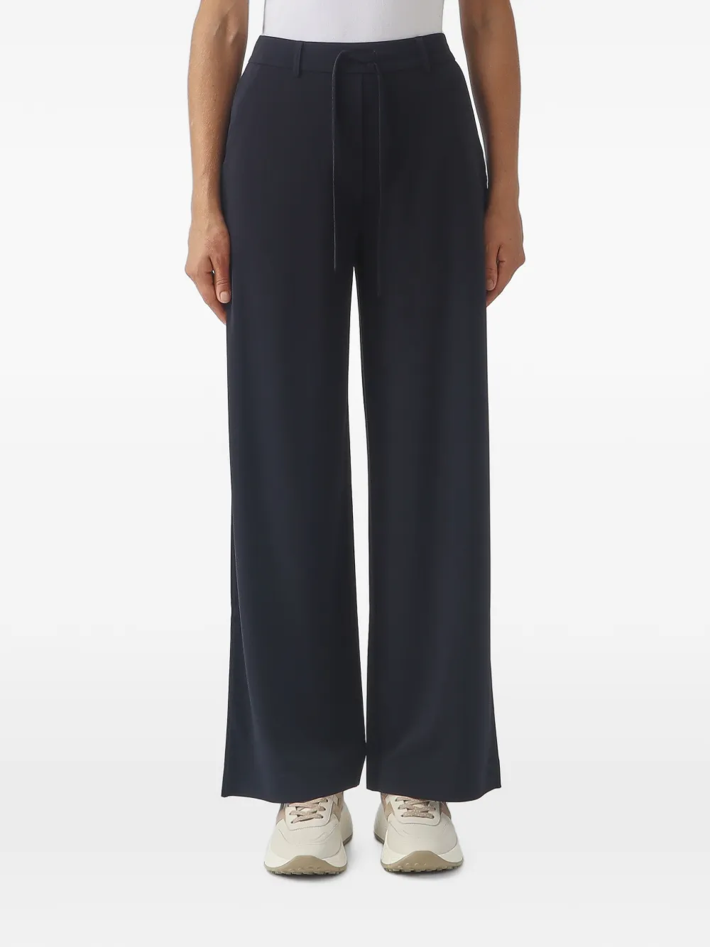 Max Mara Edotta drawstring-waistband wide-leg trousers - Blu