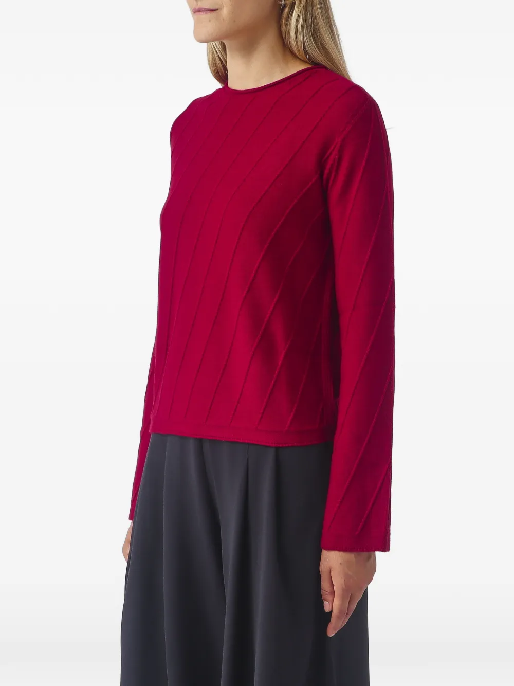 Max Mara Giochi geribbelde trui met diagonaal Rood
